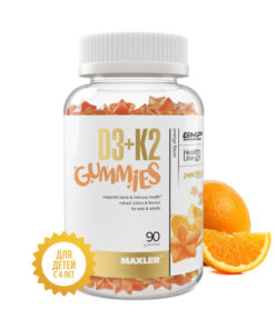 Kids Vitamin D3 + K2 Gummies by Maxler - 90 Orange Pieces (1 Bottle)