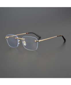 Cartier Rimless Square Prescription Glasses CT0148O: Men's & Women's Business Casual Frames