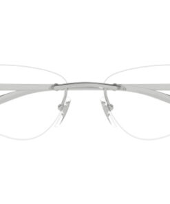 Gucci GG1702O 001 Women's Silver Rectangular Metal Eyeglasses