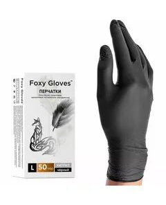 Foxy Gloxves Black Nitrile/Vinyl Gloves, Size L (100ct/50 Pairs)