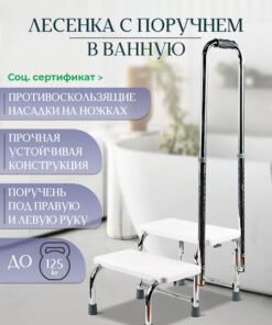2-Step Bathroom Ladder with Handrail | Non-Slip Safety Steps