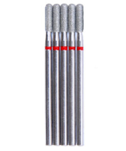 VladMiva: 5pcs 2.5mm Diamond Burr - Elongated Cylinder, Rounded Edge, Red Band