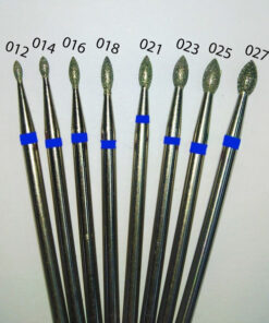 VladMiva Diamond Coated Burrs: 20 Pcs Droplet Blue Band, 1.6mm Diameter