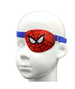 EyeOK Superhero 3 Elastic Patch - Anatomical, Left Eye Occluder for Children