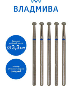 Diamond Dental Bur - Half-Round Wheel - Medium Grit - 3.3mm - 5 Pcs