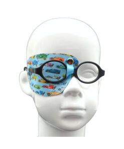 Blue "Race Cars" Anatomical EyeOK Occluder for Right Eye - Universal Size