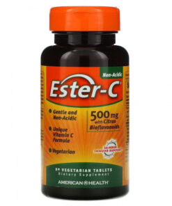 Ester-C Vitamin C 500mg | Calcium Ascorbate with Citrus Bioflavonoids | 90 Vegetarian Tablets | American Health