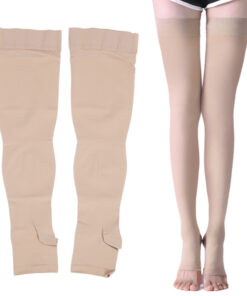 Open Toe Compression Socks 23-32mmHg: Thigh & Calf Support, Lightweight & Breathable