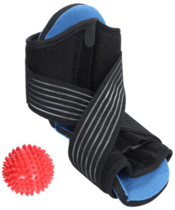 Plantar Fasciitis Night Splint, Adjustable Ankle Brace, Massage Ball - Red