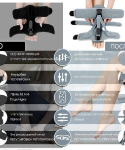 Strasburg Sock for Heel Spur & Plantar Fasciitis - 3 Adjustable Straps (Grey, 1 Pack)