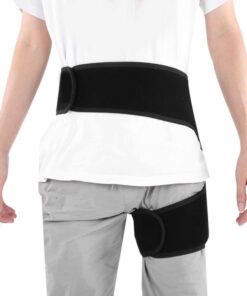 Adjustable Hip Brace for Thigh Pain Relief - Black Large Compression Groin Wrap