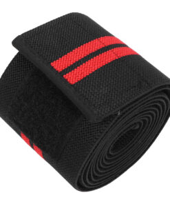 Sports Knee Braces, Compression Elastic Knee Sleeves, Weightlifting Straps - Black & Red