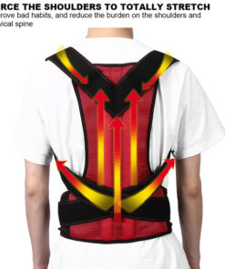Adjustable Unisex Posture Corrector - Hunchback Back Brace for Spine Support (2XL, Red)
