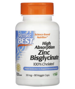 Doctor's Best Zinc Bisglycinate Chelate, 50mg, 90 Vegetarian Capsules