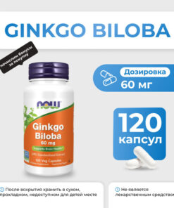 NOW Ginkgo Biloba 60mg - 120 Capsules | Supports Cognitive Function & Circulation