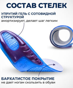 INNORTO Gel Orthotic Insoles for Heel Spurs & Flat Feet (Sizes 38-43)