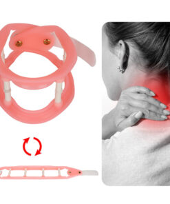 Adjustable Pink Silicone Cervical Traction Collar for Neck Support & Spine Alignment (56x11.5cm)