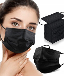Black Disposable 3-Ply Face Masks