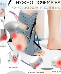 Plantar Fasciitis Sock for Heel Spurs | 3 Adjustable Straps | Grey, 1 Pack