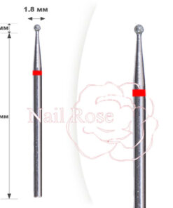 Diamond Coated Ball Bur (1.8mm) - Red Ring - SISITEMA NPOOO