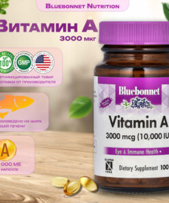 Bluebonnet Nutrition Vitamin A 3000 mcg 100 Capsules Dietary Supplement
