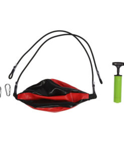 Black & Red Speed Bag with Elastic Cord for Boxing Training - Gas-Free