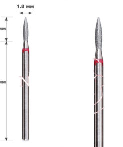 50 Pcs 1.8mm Diamond Burr Flame Bit - Red Ring - NPOOO SYSTEM