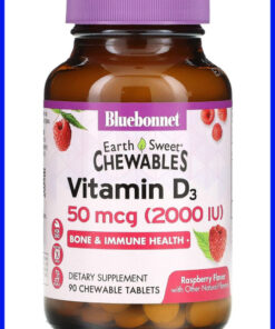 Bluebonnet Nutrition Vitamin D3 Raspberry Gummies, 2000 IU, 90 Chewables