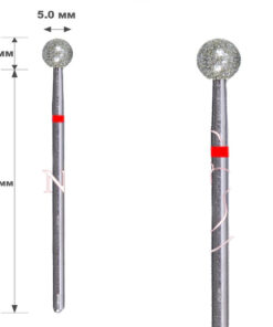 5mm Diamond Coated Carbide Bur Set - Red Ring, Spherical