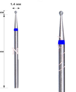 Vladmiva 1.4mm Diamond Coated Ball Burs (50 ct) - Blue Ring, Discounted
