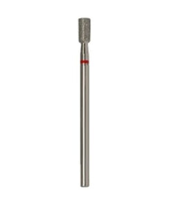 VladMiVa Diamond Nail Bit - Cylinder, Side & End Cutting, 3.1mm Diameter, Red