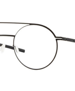 Ic! Berlin Hansa Black Designer Matte Black Round Prescription Eyeglasses
