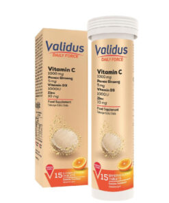 Vitamin C with Ginseng & Zinc - Validus Daily Force, 15 Effervescent Tablets