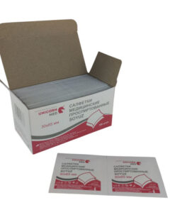 Alcohol Wipes 30x65mm "SOYUZ" Ethyl Alcohol (Unicornmed) 100 Pcs