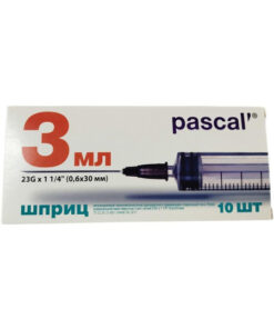 Pascal M 3ml 22G (0.60x30) Latex-Free Syringes with Needles - Pack of 10